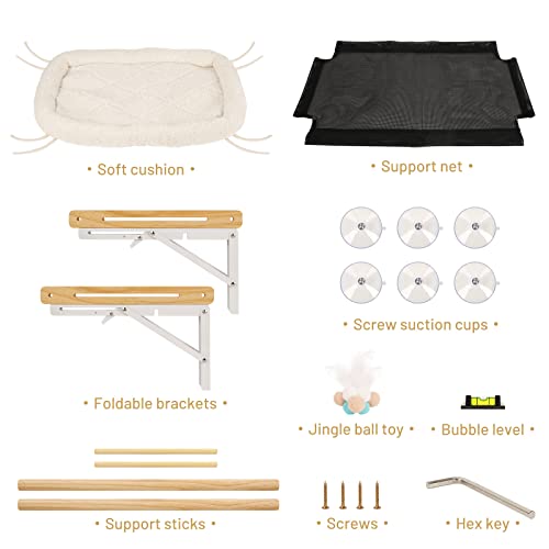 Briteree Foldable Cat Window Perch For Large Cats, Strong Suction Cup Cat Window Hammock For Indoor Cats & Kittens, Safety Cat Bed Space Saving, For Sunbathing, Napping #TOP5