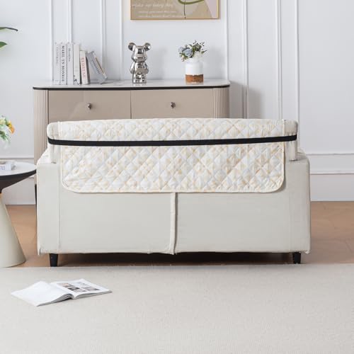 Image of House of Quirk 'Mughal Series' Anti-Slip Sofa Cover Mat with Pocket | Polyester Couch Protector for Pets, Kids & Spills (Sunny Bloom, 180x120cm, Two Seater)