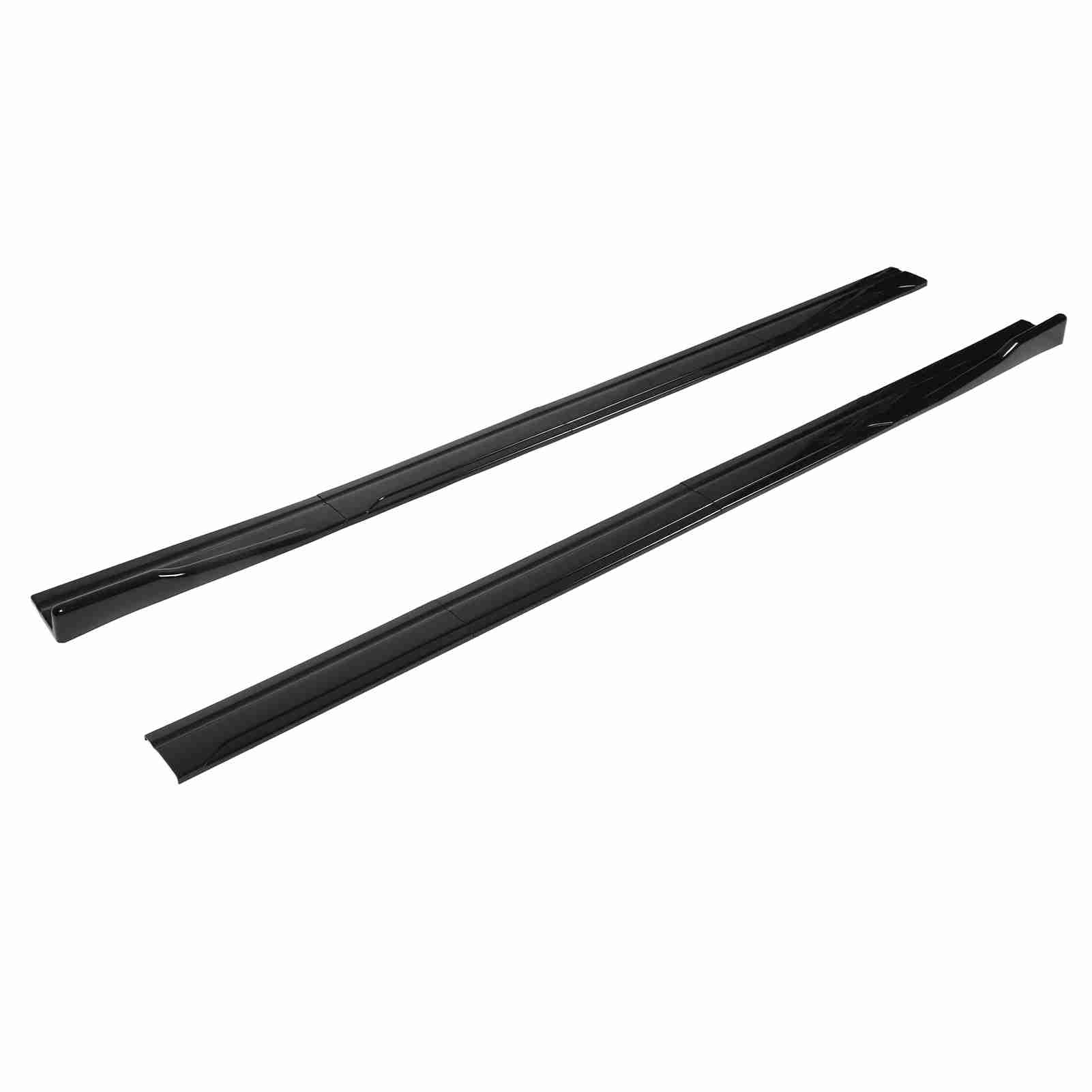 Minigonne laterali universali per auto, diffusori ad alette per minigonne laterali posteriori, estensione minigonne laterali in ABS da 2 m/78,7 pollici per, ridurre la resistenza (Nero lucido)