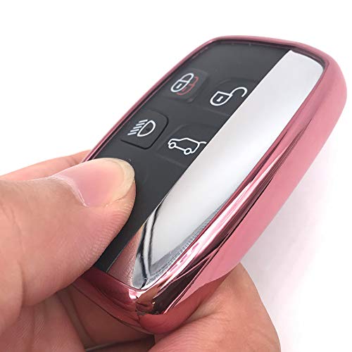 Horande Tp Protector Key Fob Cover Case Fit For Range Rover Discovery Sport Land Rover Lr2 Lr4 Evoque Jaguar Xf Xj Xjl Xe Smart Keyless Entry Key Fob (Rose Gold) #TOP1