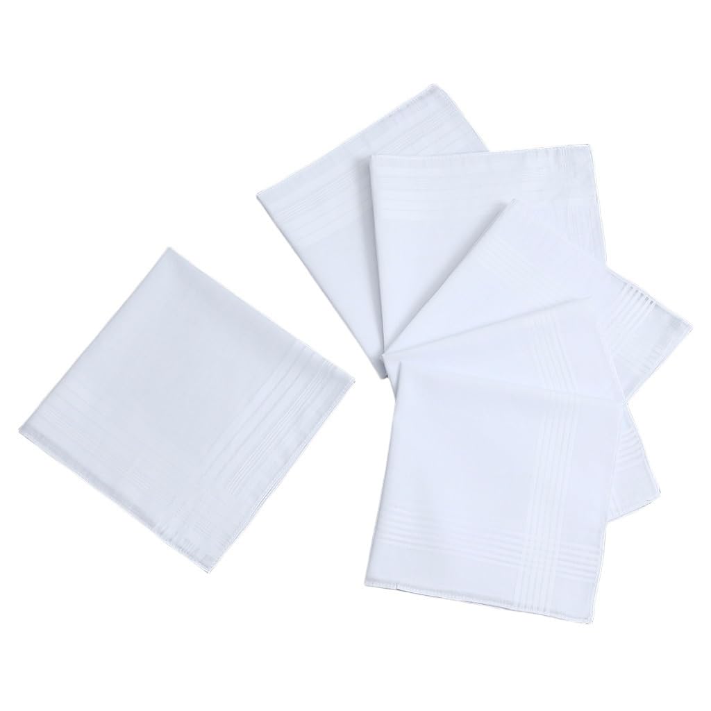 12 Stück reine weiße Taschentücher, Unisex-Taschentücher, Hochzeit Bräutigam und Braut Für Herren