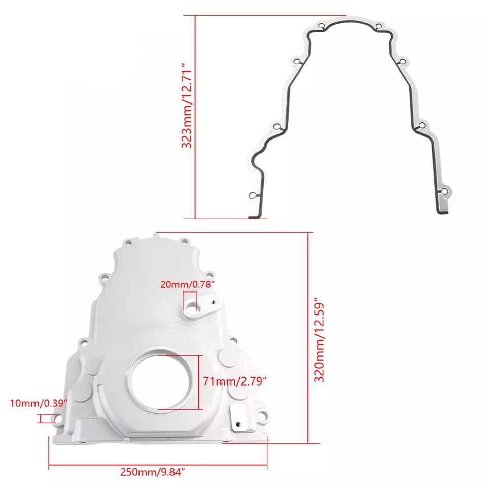 Image of 12600326 Front Timing Cover with Gasket kit | Compatible with GMC LS LS LS2 LS3 4.8L 5.3L 6.0L 6.2L Engines 12633906