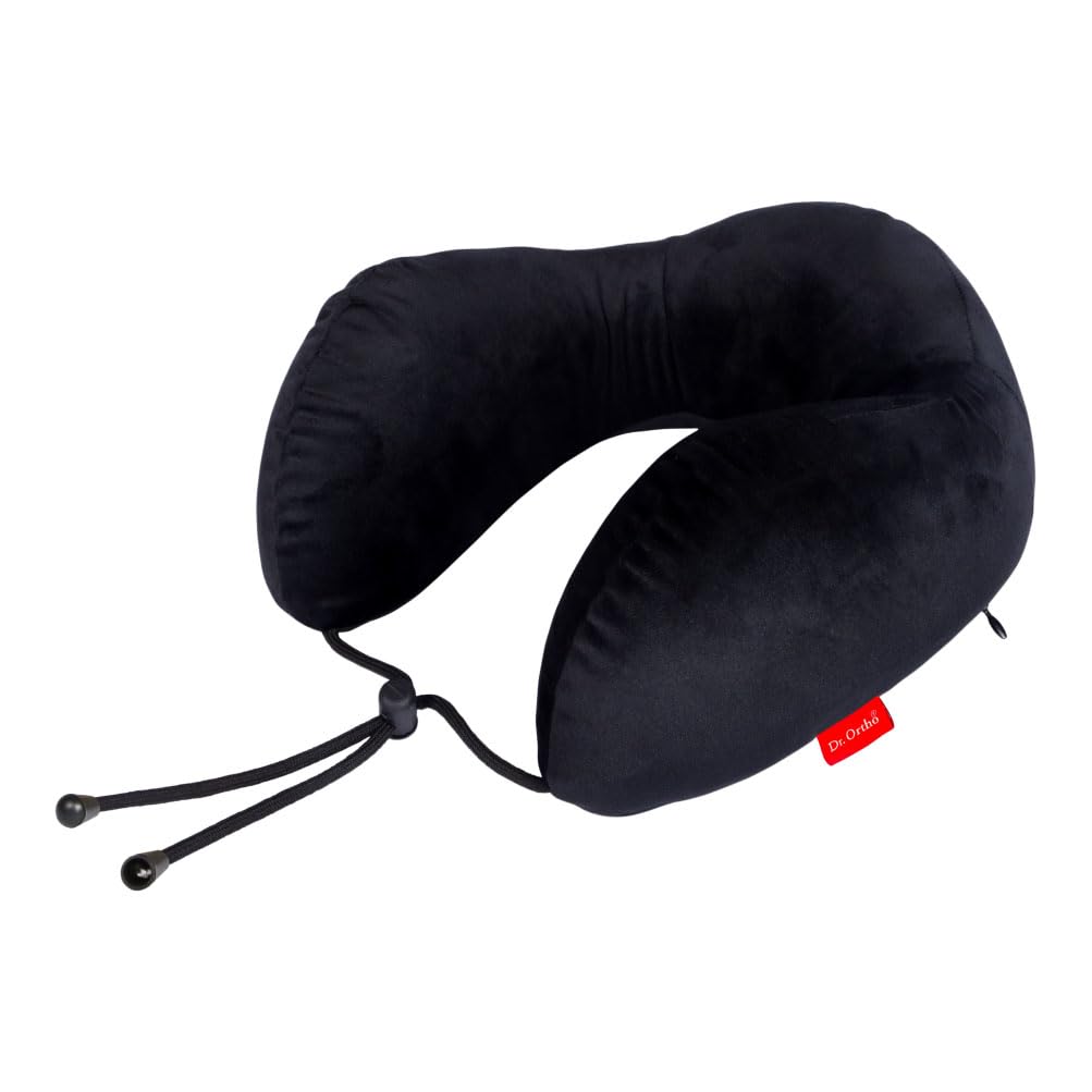 Dr.Ortho Premium Orthopaedic Travel Neck Rest, Neck Pillow for Travel, Travel Pillow for Neck & Head Support, Travel Neck Pillow for Chair, Car, Train & Flight