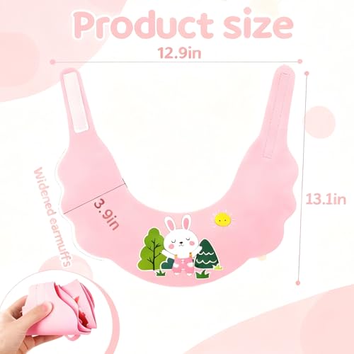 Image of Baby Shower Cap Shield - Adjustable Waterproof Shower Visor for Kids, Soft Baby Hair Washing Shield with Ear Protection, Perfect for Toddlers & Children (White Rabbit)