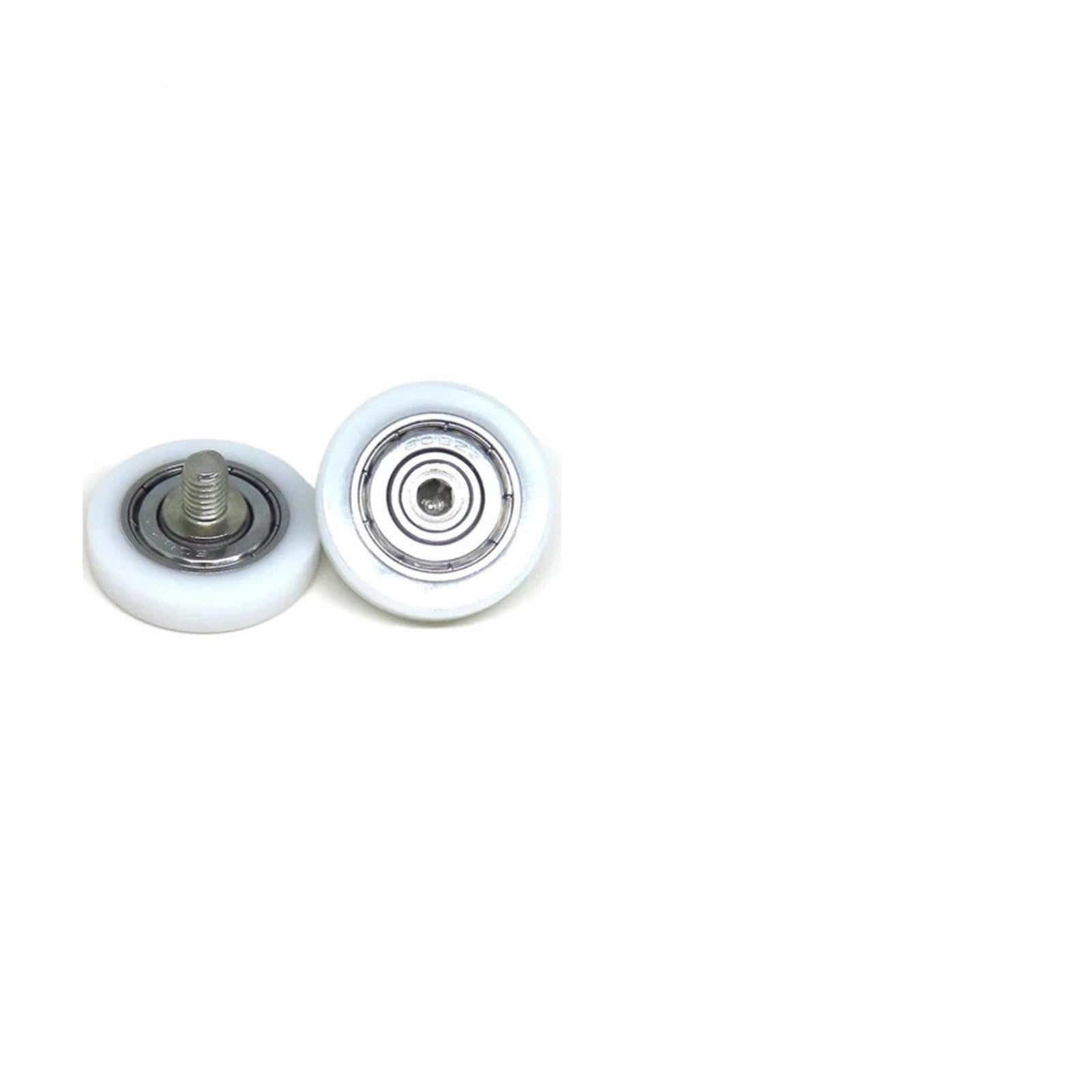 HCVYQMMJ 2 Pieces 8x30x7mm Plastic Bearings with M6 Screws BS60830-7C1L8M6 30mm Diameter POM Bolt Roller Nylon Flat Guide Pulley(BS60830-7C1L8M6)