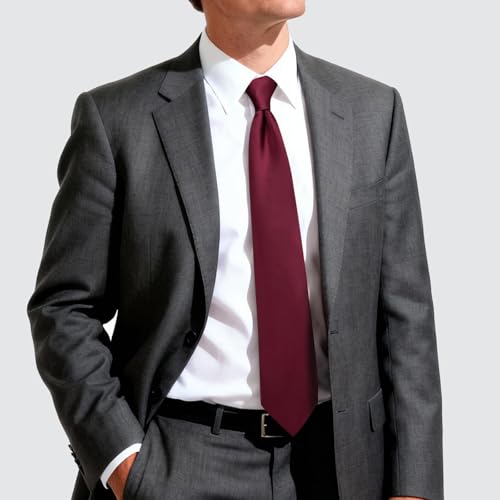 Image of Hi-Tie Men's Extra Long Solid Satin Tie Set 63 Inch /70 Inch Formal Necktie