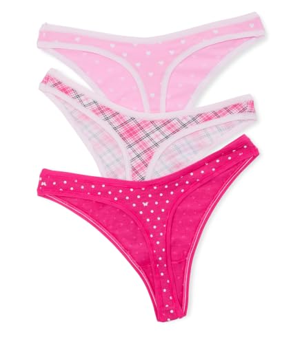Victoria's Secret PINK | Elle 3-Pack Cotton Thong Panties, Elle Pink Pack, M - image 2