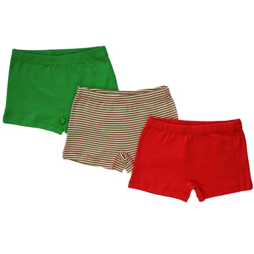 ORGANICKID Girls Organic Cotton Boyshort Cartwheel Shorties Underwear GOTS Certified Kids Toddler Briefs Pack of 3