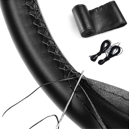 Universal Stitched Car Steering Wheel Cover - Leather Car Steerin...