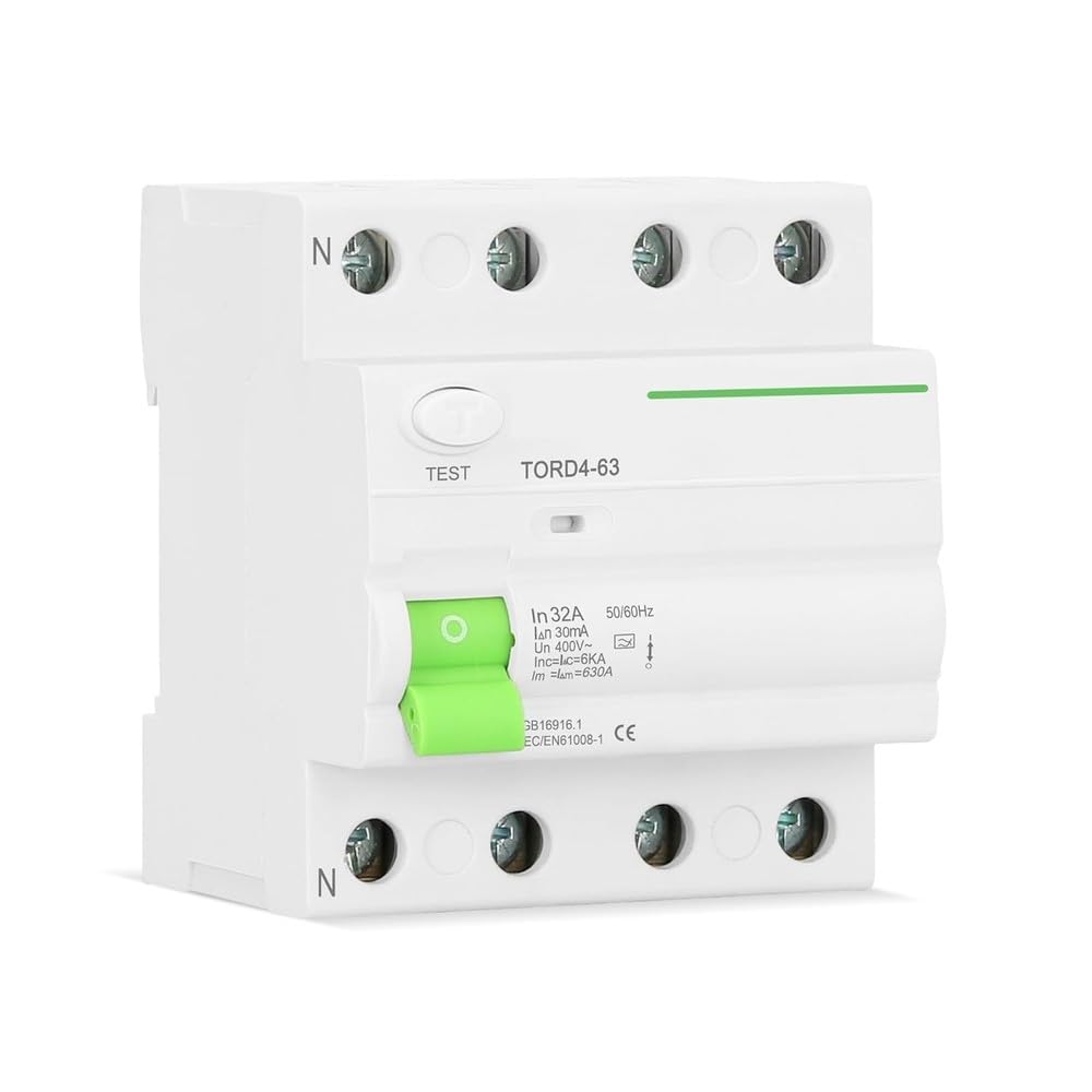 Interruttore Differenziale Elettromagnetico A ELCB 4 Poli 16A 25A 40A 63A RCD 30mA 100mA 300mA 6KA 1 Pz Componenti elettrici(4 Pole 30mA,40A)