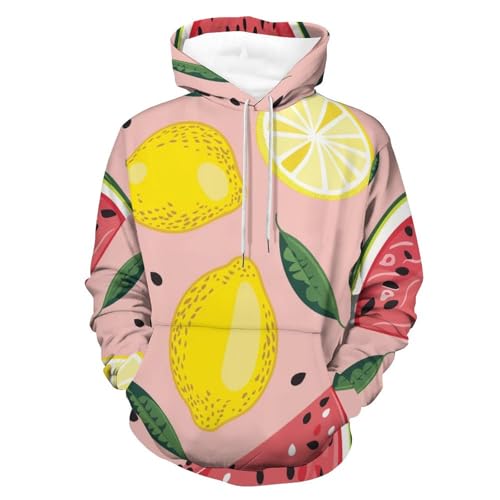Sweat à capuche Homme Femme Citron pastèque doux