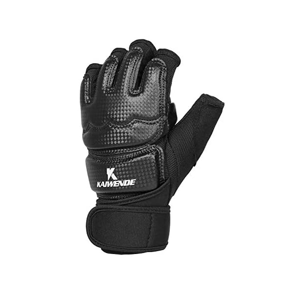 KAIWENDE-Half-Finger-Kickboxing-Gloves-Also-Fit-for-Taekwondo-SparringTraining-Light-Workouts-Muay-Thai-Martial-ArtsKarav-MAGAKarateShadow-BoxingCardio-Kickboxing-ClassCombat-Class Half Finger Kickboxing Gloves - Also Fit for Taekwondo Sparring,Training Light Workouts, Muay Thai, Martial Arts(Karav MAGA),Karate,Shadow Boxing,Cardio Kickboxing Class,Combat Class (Black, XL)