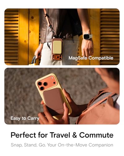 Image of MOFT Phone Tripod Stand Selfie Stick for iPhone, Multi-Angles iPhone Stand, Lightweight & Portable Phone Holder, Strong Magnets, MOVAS Vegan Leather, Travel Essentials, Oz Green (Without Card Slot)