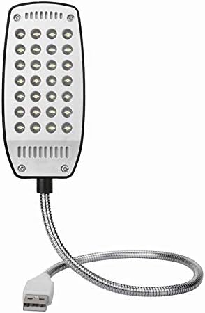 Eatech Mini 28 LED USB 5V White Light Book Lamp Desk Reading Flexible Ultra Bright for Power Bank Laptop Notebook Computer PC (Black)