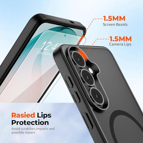 Image of MagPro case for Samsung Galaxy S26 5G| Magnetic Compatible Protective Cover with Strong Magnetic Shockproof Armor Scratch Resistant Polycarbonate Hard Back | Translucent Matte Black