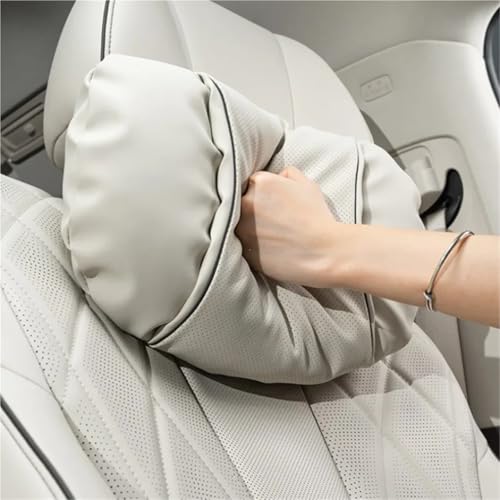 Auto Kissen Kopfstütze Autositz-Kopfstützen-Rückhaltesystem passend für Mercedes passend für Benz W205 W206 W211 W212 W213 W214(Beige)