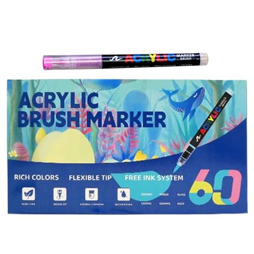 Generisch Rotuladores acrílicos | Suministros artísticos multicolores suaves con capas - Pinceles - Para niños adultos Cumpleaños Navidad manualidades recompensas ideas de regalos