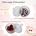 NexuusVuee 2 Pcs Large Body Powder Puff and Powder Container with Puff Crystal Case, Soft Washable Reusable Velour Face Body Glitter Wet Dry Makeup, for Bath and Travel ﻿
