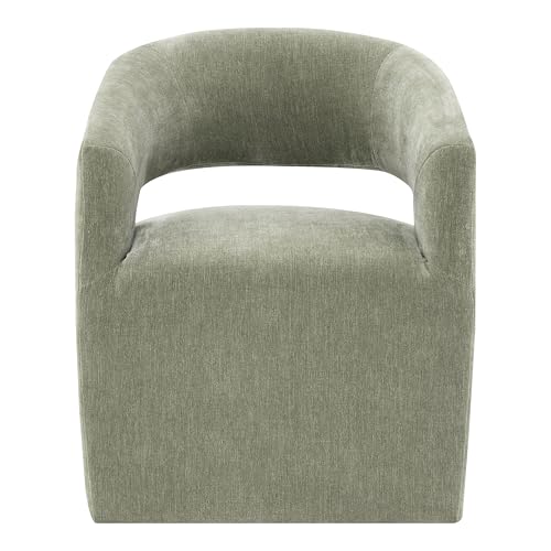 Sillón con diseño barrel verde tapizado moderno miniatura 2