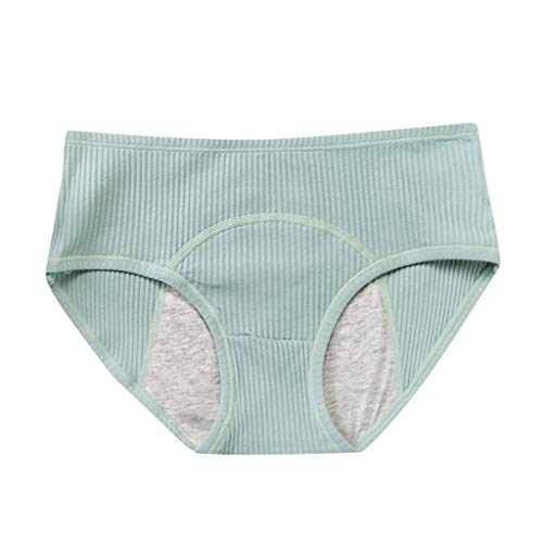 FORESTIME Women's Cotton Underwear Low Rise Full Briefs Hipster Panties Ladies Soft Breathable Stretch Panties(Green,Large)