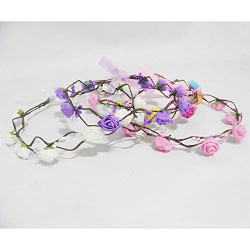 Tiara Flor Kit Com 4 Festa Carnaval Enfeite de Cabelo Noiva