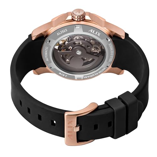 Image of ALIX AL2925T Men's Chronograph Sport Watch Stainless Steel Case with Silicone Band