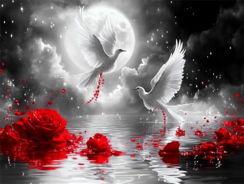 Pintura por números pájaro rosa regalo cumpleaños original lienzo adultos para pintar