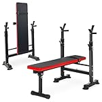 BalanceFrom Adjustable Weight Bench with Squat Rack, Home Gym Strength Workout Station