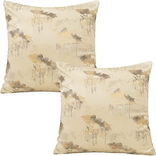 GONOVE Cushion Covers 45×45cm Velvet Soft Square Throw Pillow Cases Decorative Sparkling Gold Glitter Waist Pillow Covers Protectors Set of 2 for Outdoor Patio Garden Blench Living Room Sofa Décor