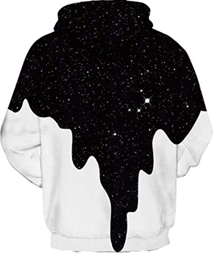 Aviviruth Men Women Realistic Digital 3D Print Pullover Hooded Sweatshirt Hoodies,White Milk,S/M #TOP1