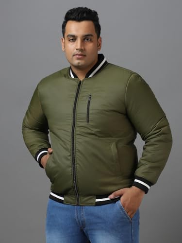Image of Urbano Plus Men's Full Sleeve Zippered Bomber Jacket