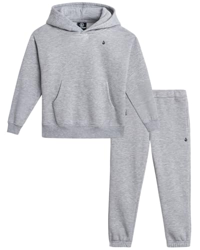 Image of Volcom Boys' Active Tracksuit Set - 2 Piece Athletic Performance Fleece Hoodie Sweatshirt and Jogger Sweatpants (Sizes: 4-20)