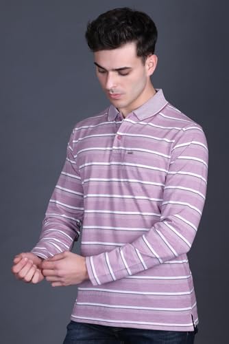 Image of Full Sleeve Polo T Shirt for Men Cotton with Pocket and Collar - Regular Fit Tshirt