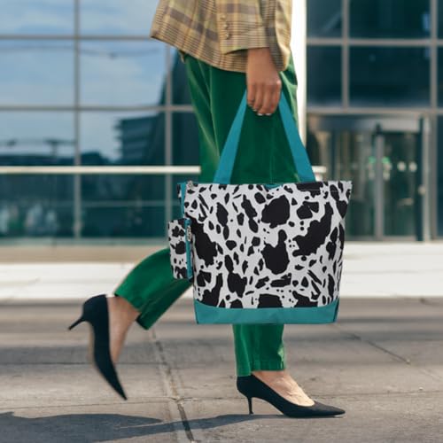 Image of NGIL Medium Top Zipper Closure Canvas Tote Bag with Attached Matching Coin Purse For Moms and Nurses