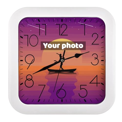 GZYZXP Reloj Cuadrado Personalizado, Reloj de Pared Personalizado, Reloj de Pared con Foto Personalizado, para salón Dormitorio y Cocina Regalo para mamá papá Amigos y Familia, Personalizado Regalo