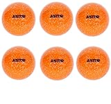Astor Smooth Hollow Glitter Turf Field Hockey Ball Orange (6 pc Pack)