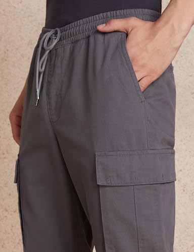 Image of Amazon Brand - Symbol Men's Regular Fit Cargo Trouser (Elasticated Waistband | 100% Cotton | Pants)