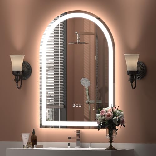 Image of 22x30 Inch Arched LED Bathroom Mirror