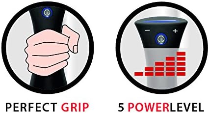 Immersion blender control panel showing perfect grip and 5 power levels