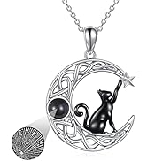 VONALA 925 Sterling Zilveren Zwarte Kat Ketting met Maanhangstuk Sieraden Verjaardagscadeau voor Vrouwen Tienermeisjes, 29,2 x 20,2 mm, 46 5 cm, Sterling zilver, Maansteen VONALA 925 Sterling Zilveren Zwarte Kat Ketting met Maanhangstuk Sieraden Verjaardagscadeau voor Vrouwen Tienermeisjes, 29,2 x 20,2 mm, 46 5 cm, Sterling zilver, Maansteen