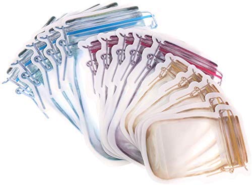 DKL Plastics Transparent Jar shaped Bottles Bags, Pouch for Food Storage Bag Pouch for Fridge Reusable Airtight Seal Storage Leakproof Food (Pack Of 15 (100 Gm[5]) (300 Gm[5]) (500 Gm [5])