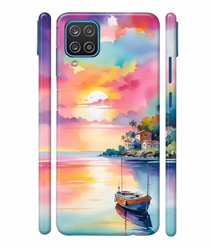 Image of Printed Hard Back Case Cover & Compatible for Samsung Galaxy M12 / Samsung F12 / Samsung A12 | Nature Painting Art (Multicolor) - D1180