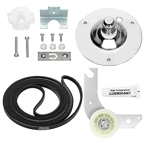 Lunarlipes 5303281153 Dryer Drum Rear Bearing Kit And 134503600 Dryer Drum Drive Belt With 131863007 Dryer Idler Pulley Arm Assembly Replacement Part, Fits Some Frigidaire And Kenmore Dryers Cover
