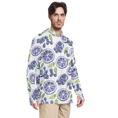 Art Bilberry Fruit Silver Sun Protection Hoodies Long Sleeve Clothing Hood Shirts UPF 50+ Sport Shirt S2