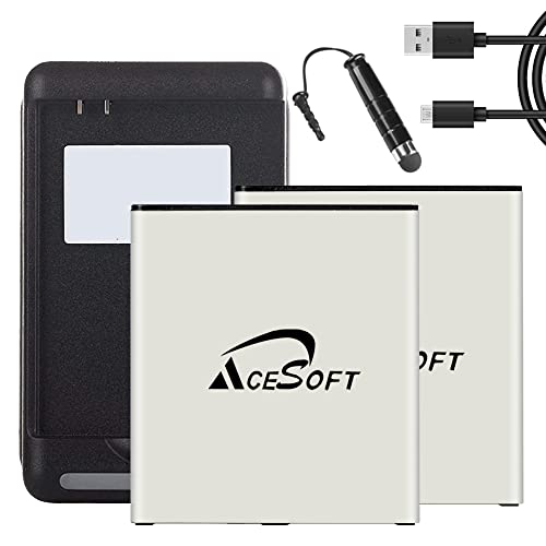 Upgraded Spare 2X 4600mAh Li_ion Battery+ Adapter Charger+3 Feet USB Cable+Stylus Compatible with Samsung Galaxy Express Prime 3 SM-J337A AT&T