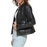 Levi's Women's Faux Leather Motocross Racer Jacket (Standard and Plus), Black, Medium