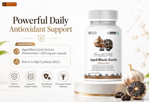 Image of Fermented Aged Black Garlic Capsules, 60 Capsules