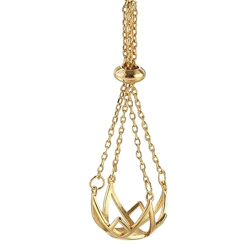 Porte-pierre de perles pour collier avec cordon ajustable et cage tissée pour homme