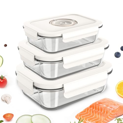 Glass Vacuum Seal Containers for Food Storage...
