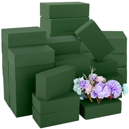 Hahood 48 paquetes de bloques de espuma floral húmedos y secos de 5.5 x 3.1 x 1.8 pulgadas, kit de arreglos florales para flores frescas y artificiales, bloques de espuma para decoración del hogar de
